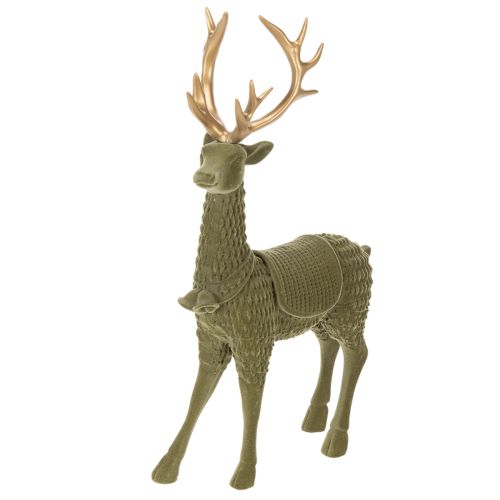 Dekorativ stående hjortfigur, flockad med horn, 31 cm köpa | Floristik24.se