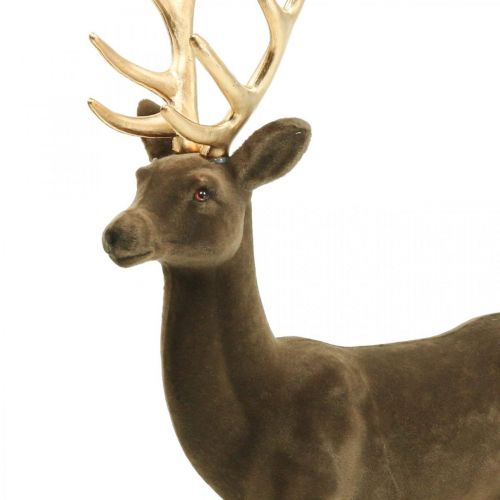 Artikel Dekorativ hjort dekorativ figur dekorativ renflockad brun H46cm