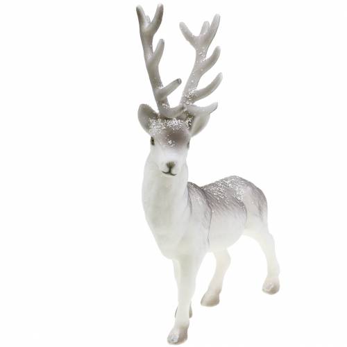 Floristik24 Deco rådjur flockades/snöade 39cm