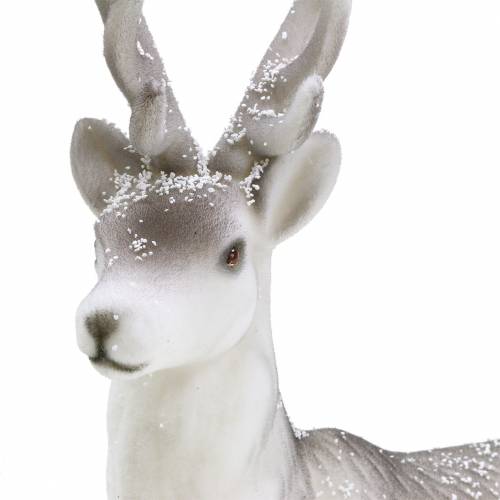 Floristik24 Deco rådjur flockades/snöade 39cm