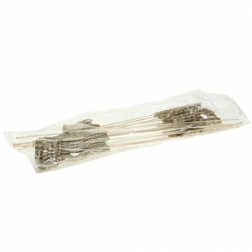 Artikel Dekorativ plugg rådjur glitter guld assorterad 8/10cm 18 st