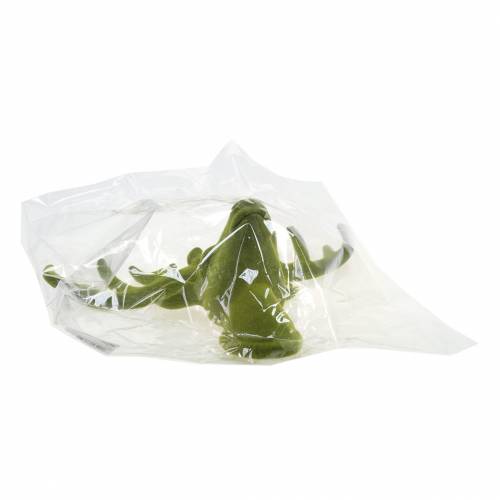 Floristik24 Dekorativt rådjurhuvud flockade mossgrön 30cm x 23cm