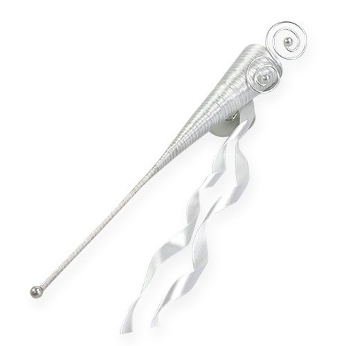 Floristik24 Satinväska vit 40cm 3st