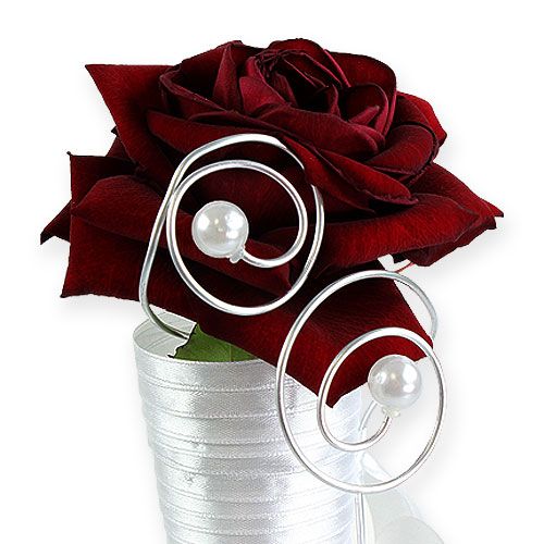 Floristik24 Satinväska vit 40cm 3st