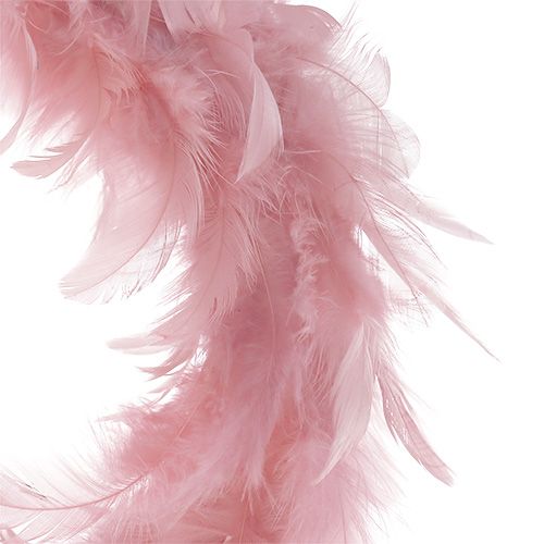 Floristik24 Bröllop dekoration fjäder krans rosa Ø20cm 3st