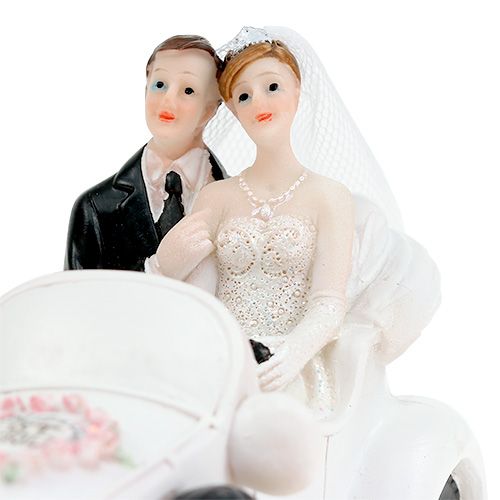 Artikel Bröllopsfigur brud och brudgum i en cabriolet 15cm