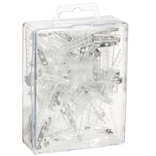 Artikel Bröllopsnålar transparenta/silverfärgade 5 cm 50 st