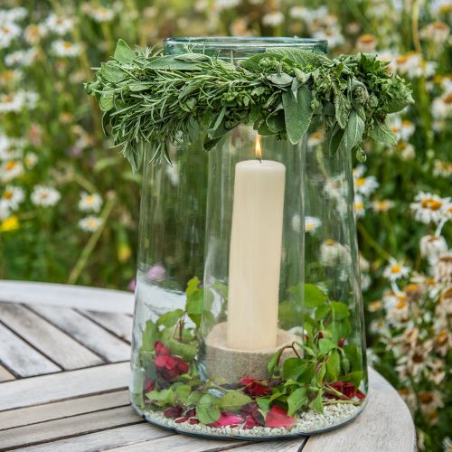 Floristik24 Hög glasvas konisk blomvas glas 30cm Ø10,5cm