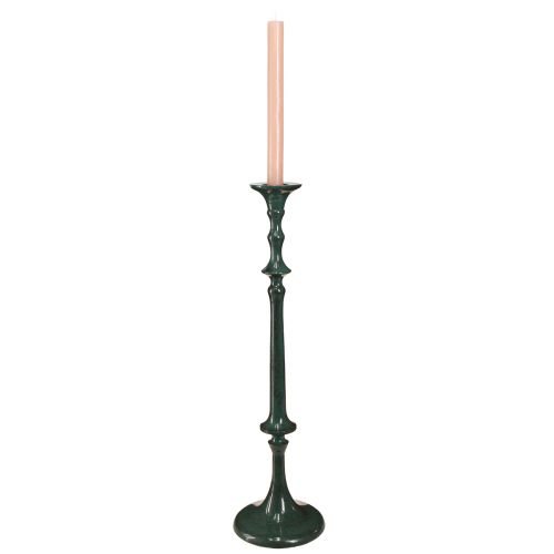 Artikel Hög ljusstake metall keramiskt utseende grön H49cm
