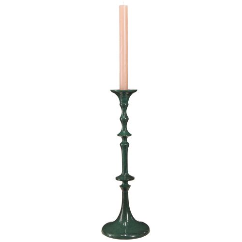 Artikel Hög ljusstake metallgrön keramisk look H38cm