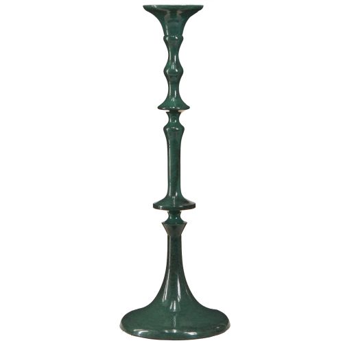 Artikel Hög ljusstake metallgrön keramisk look H38cm