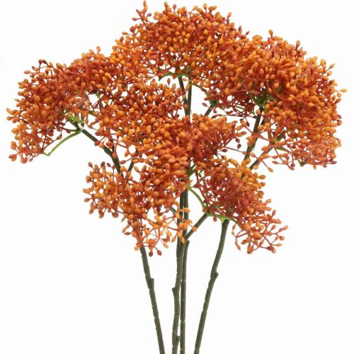 Floristik24 Elderberry Orange Artificial Blossom Gren 52cm 4st