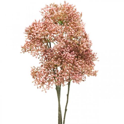 Fläder konstgjord rosa blomgren 52cm 4st