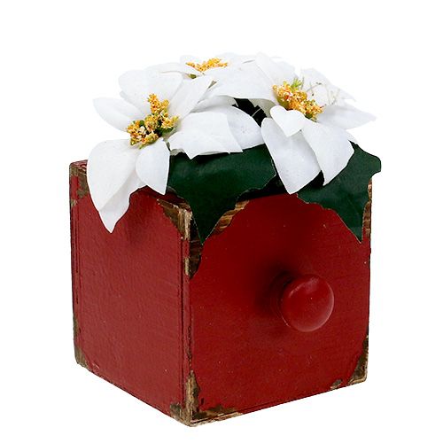 Floristik24 Trälåda, låda röd 9x9x9cm 1p