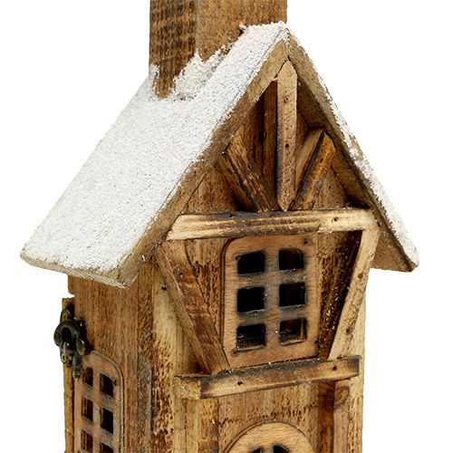 Floristik24 Träkyrka med LED-belysning naturlig, vit 42cm