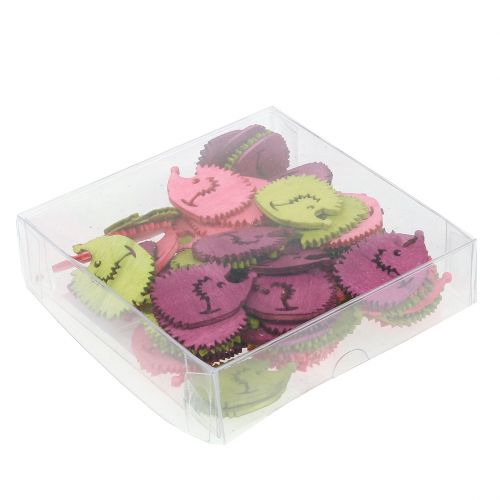 Floristik24 Igelkottsfigurer trä scatter dekoration mix färgglad 4cm 72 st