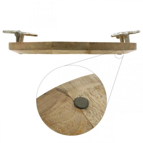 Floristik24 Träbricka rund med hornhandtag dekorativ bricka rustik Ø39cm