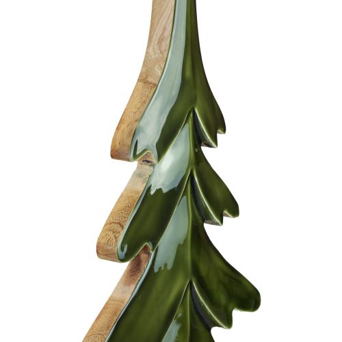 Dekorativt trä julgran grön glans effekt 23,5×5×60cm