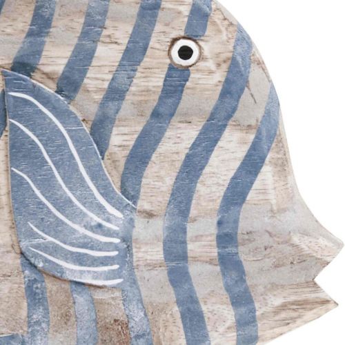 Floristik24 Träfisk deco stor, randig deco fisk stående H30cm