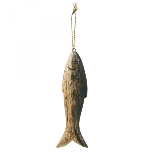 Artikel Träfiskdekoration stor, fiskhänge trä 29,5cm