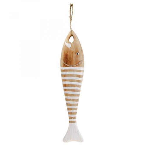 Träfiskdekoration maritim fiskhänge trä 49cm