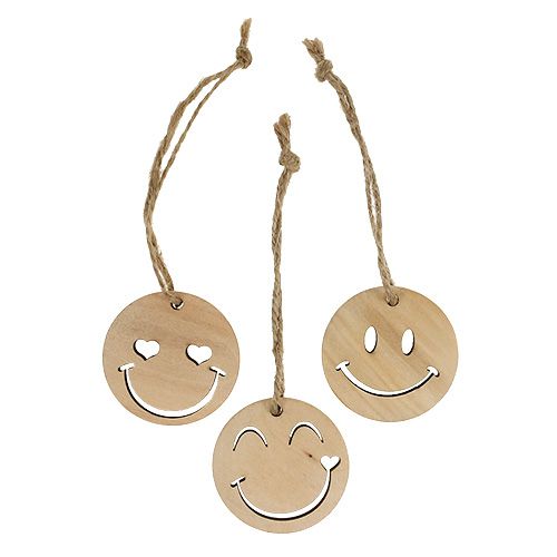 Artikel Trähänge Emoticon Emoticon® Ø4cm natur 24 st