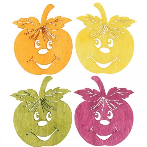 Artikel Streudeko skrattande äpple, höst, bordsdekoration, krabba äpple apelsin, gul, grön, rosa H3.5cm B4cm 72st