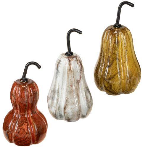 Floristik24 Träpäron päron trädekoration höströd gul vit 12×6cm 3 stycken