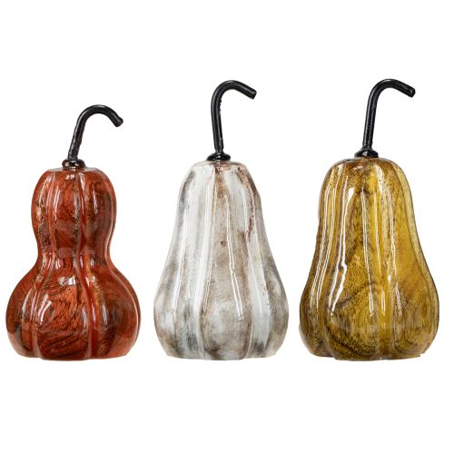 Artikel Träpäron päron trädekoration höströd gul vit 12×6cm 3 stycken