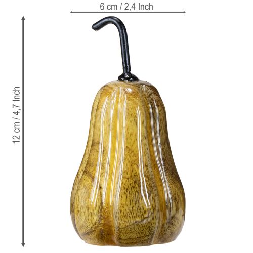 Artikel Träpäron päron trädekoration höströd gul vit 12×6cm 3 stycken