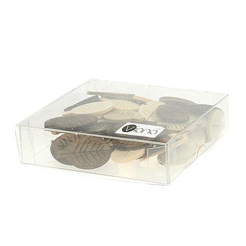 Floristik24 Träblad assorterad 4cm natur 72 st