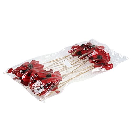 Artikel Träblomma som plugg röd Ø9cm - 12cm L45cm 15 st