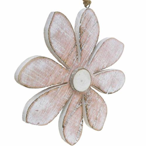 Floristik24 Pastell dekorativa blommor, sommarblommor, träblommor, blommiga dekorationer för upphängning Ø12,5cm 3st