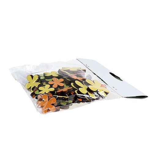Floristik24 Träblomma 2-3,5cm orange, grön, gul 36st