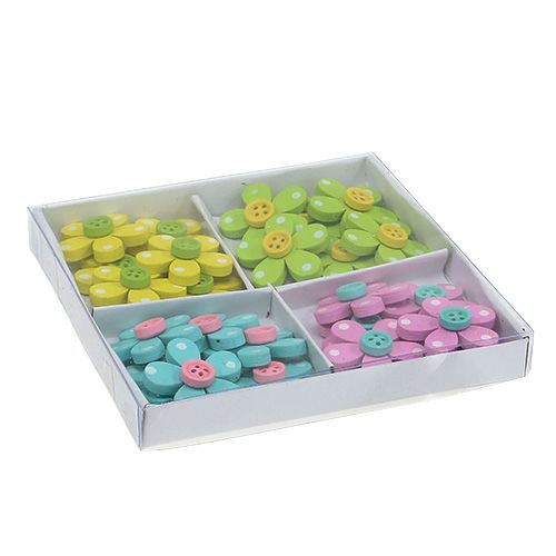 Floristik24 Träblomma för spridning, blandade färger 3 cm 24p