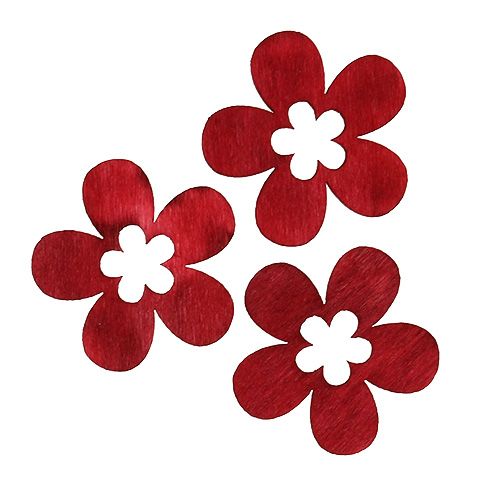 Floristik24 Träblommor röda 4cm 72 st