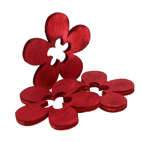 Floristik24 Träblommor röda 4cm 72 st