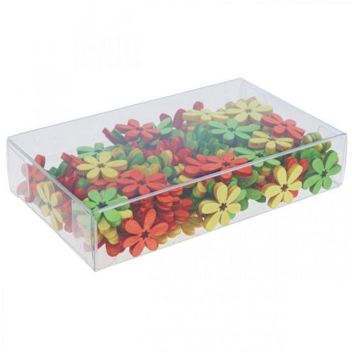 Floristik24 Träblommor sprider dekoration blommor trä orange/gul/grön Ø2cm 144p