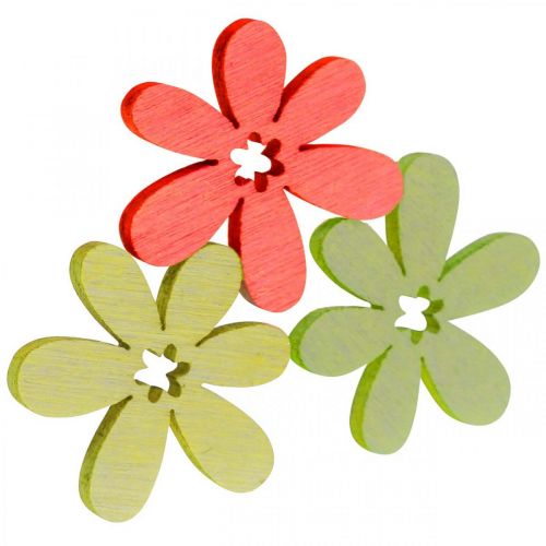 Floristik24 Träblommor sprider dekoration blommor trä orange/gul/grön Ø2cm 144p