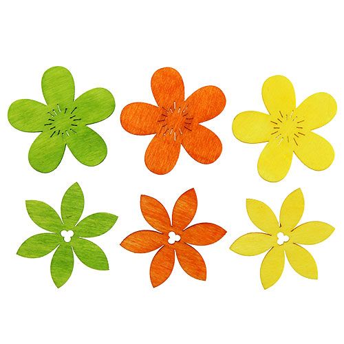 Floristik24 Träblommor 4cm färgglada ass. 72 st
