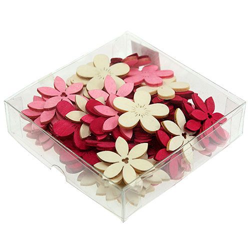 Floristik24 Träblommor 4cm rosa ass. 72 st