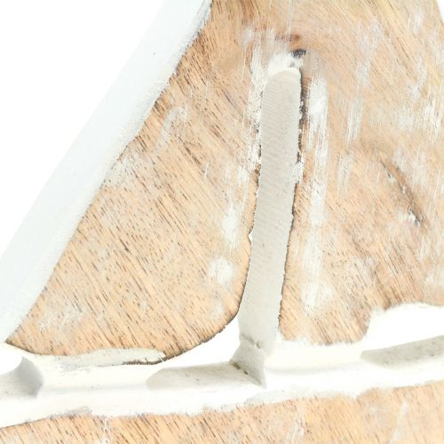 Floristik24 Deco -båt av mangoträ, naturligt, vitt 21cm x 18cm