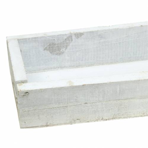 Floristik24 Träbricka tvättad vit 55,5×15,5cm H7cm