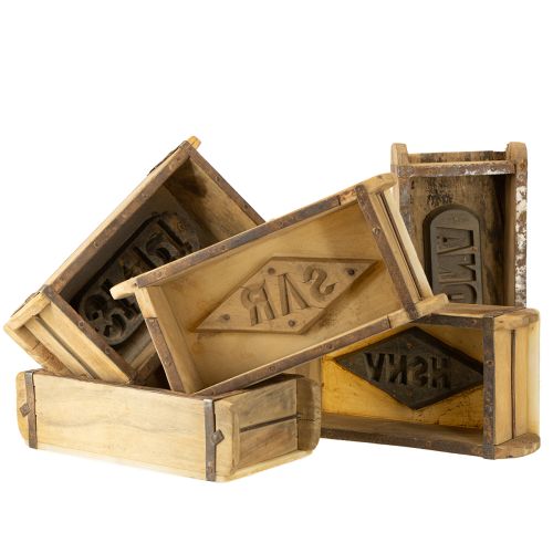 Artikel Trädekoration vintage tegelform brun, rost 31×14,5 cm H9 cm