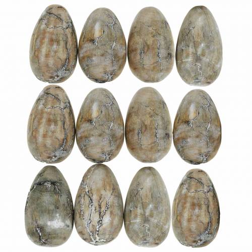 Floristik24 Deco kycklingägg, påskägg av mangoträ naturell 12 stycken