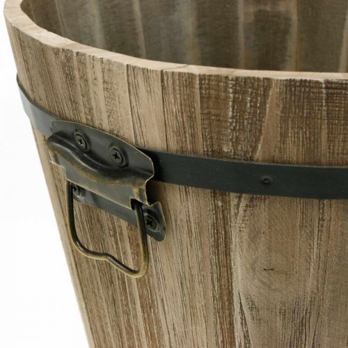 Floristik24 Kruka trä rund med handtag Vintage växtkruka Ø40cm
