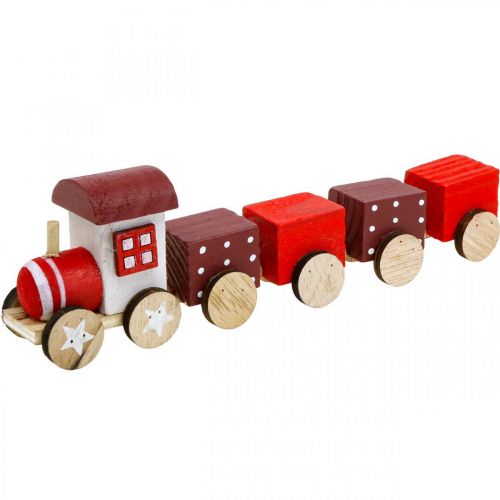Trä Järnvägsdekoration Jultåg Röd L20cm H6cm 2 st