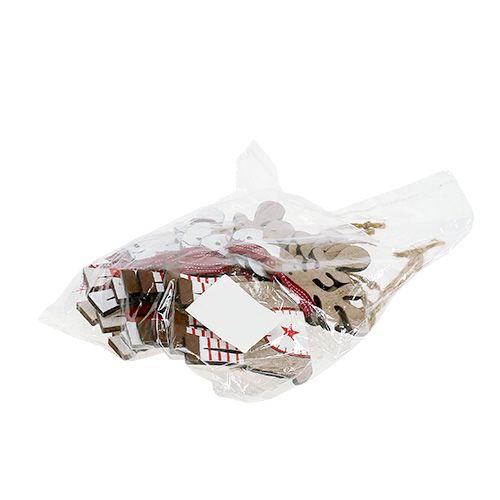 Floristik24 Träfigur älg att hänga 11 cm diverse 12st