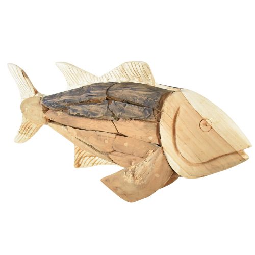 Trä fisk teak trä dekoration fisk bord dekoration trä 63cm