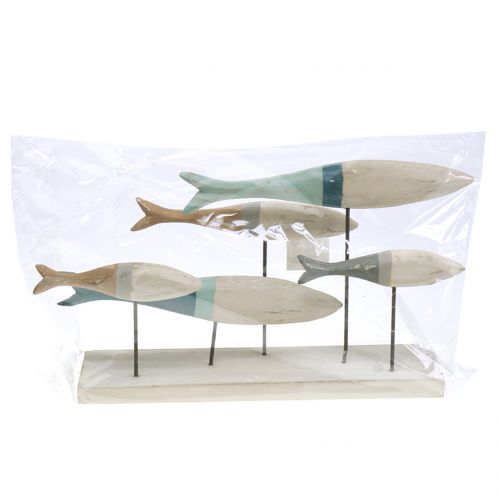 Floristik24 Träfisk på stativ 34cm x 16cm x 7,5cm